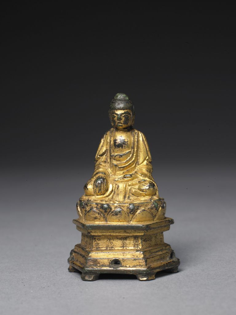 图片[1]-Bronze gilded Buddha statue made by the Zhou government-China Archive